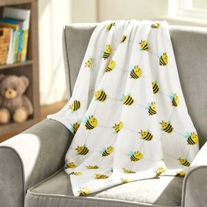 Parent's Choice Plush Baby  Blanket for Infants, Happy Bees